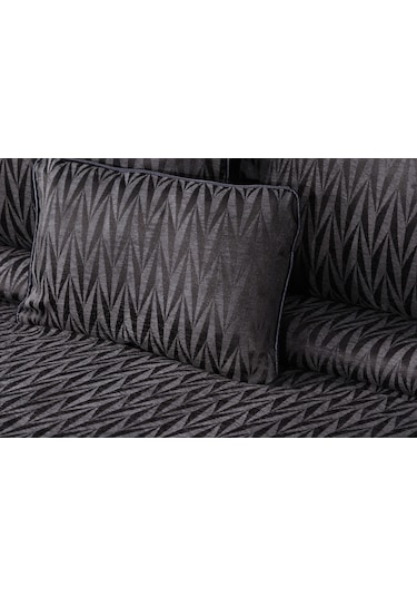 Lukes Geometrik 4 Parça Siyah Pike Takımı 240 X 260 Cm Siyah