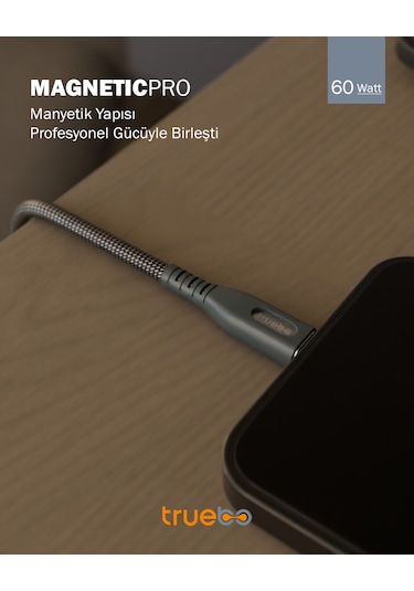 Truebo MagneticPro Dayanıklı Şarj Ve Veri Kablosu