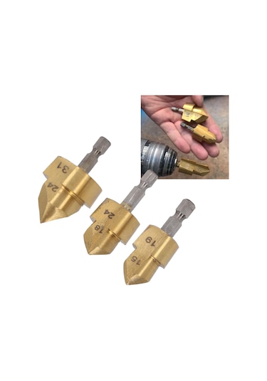 3 Adet Ppr Kaldırma Matkap Ucu Seti Yüksek Karbonlu Çelik Ti