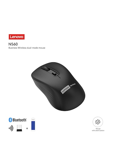 N560 Bluetooth + 2.4 Ghz Usb Alıcılı Kablosuz Dual Modlu Sessiz Mouse Siyah