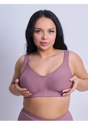 Lavandına Dana Kemerli Çarapsız Pamuklu Geniş Beden Sütyen 325989319 Kahve Gülü