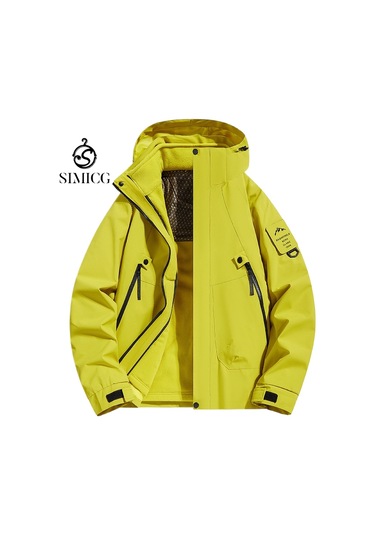 Çıkarılabilir Kapüşonlu Ve Su Geçirmez Erkek Rüzgarlığı Siyah