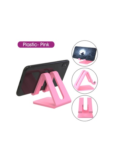 Suofeng Plastik Pembe Masaüstü Telefon/tablet Tutucu - Anti Kayma Silikon, Şarj Delikli, Kolay Kolluklu, Ev Ve Ofis Kullanıma Uygun