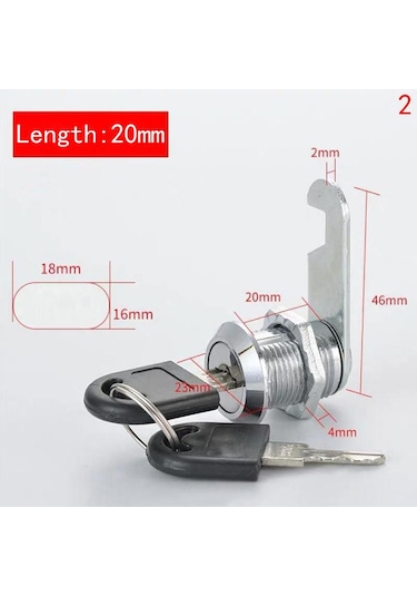 Donanım Silindir Kilitleri Kapı Dolabı Posta Kutusu Asma Kilit Çekmece Dolap Kilidi 20mm Farklı Anahtar