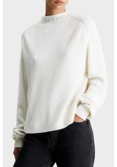 Calvin Klein Kadın Kazak Beyaz