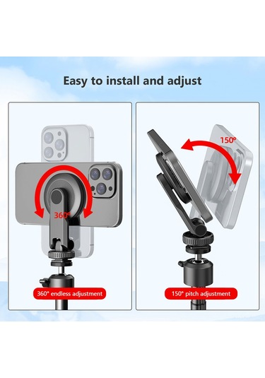 Singree Taşınabilir Güçlü Mıknatıslı Telefon Tutucu - Tripod Ve Soğuk Ayakkabı Adaptörlü, İphone 15/14/13/12 Ve Android Uyumlu