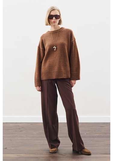 Chunky Oversıze Kazak Sıcak Kahve Sıcak Kahve