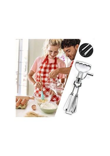 Ulzyvf Paslanmaz Çelik 2 Kafa Yumurta Çırpıcılar Ergonomik El Gümüş Gümüş