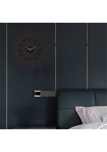 Goldenqian Akrilik Islam Duvar Saati 30 Cm Müslüman Ev Dekor Duvar Saati Kaligrafi Duvar Dekorasyon Sanat Kapalı Duvar Saati-altın Eys2fr Altın