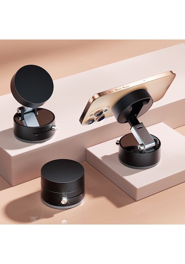 Noktaks - Telefon Tutucu A2 Vakum Özellikli 360 Derece Dönebilen Magnetik Telefon Tutucu - Beyaz T36402