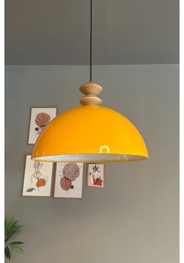 Linate Sarı Q Kafa Başlık Avize Tekli Sarkıt Salon Kuaför Dekoratif Aydınlatma SARI