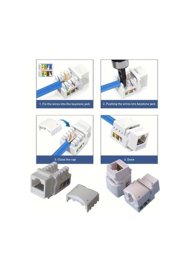 Xuweiwei 20 Adet Cat6 Ethernet Duvar Plakası Rj45 Ağ Bağlantı Elemanı 10gbps Hızlı Kolay Kurulum Ev Ofis İnternet