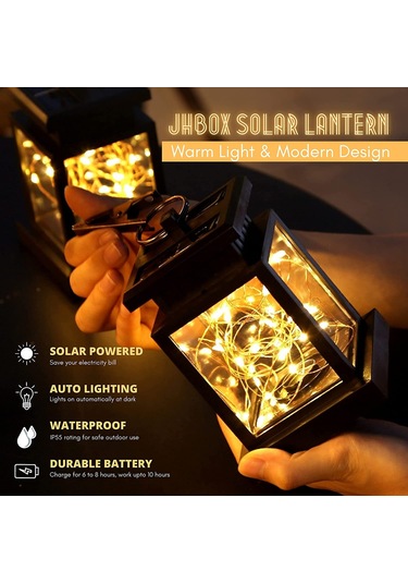 Gajeena Güneş Enerjili Cam Kavanozlı Mavi Işık, Bahçe/patio İçin Ip65 Su Geçirmez Bakır Tel Led, 8-10 Saat Süre, 2 Adet Hediye Kutusu Seti