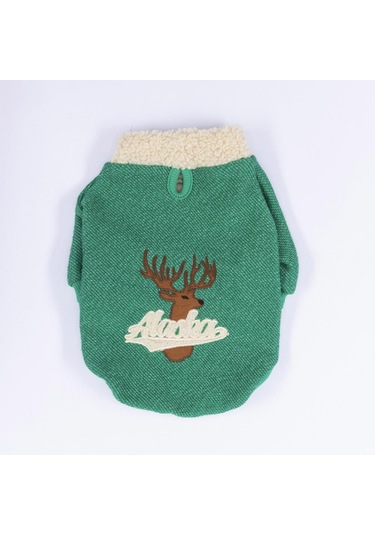 Pawstar Yeşil Alaska Esnek, Küçük Irk Triko Köpek Trikosu