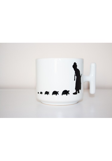 Her Şeyin Bir Vakti Var T Kulplu Seramik Beyaz Kupa Bardak Hediyelik Beyaz