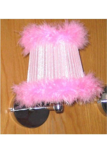 Pembe Tüylü Aplik Pembe