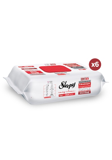 Sleepy Easy Clean Kiraz Çiçeği Yüzey Temizlik Havlusu Mendili 6x100 (600 Yaprak)