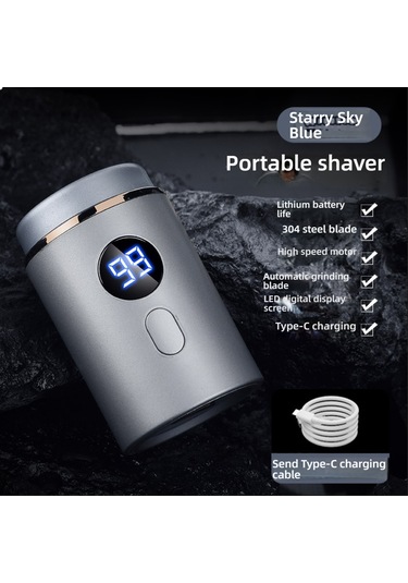 Mini Elektrikli Tıraş Makinesi, Şarjlı, Su Geçirmez, Taşınabilir Mavi