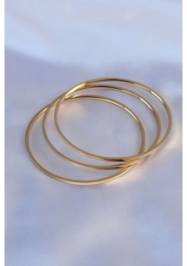 Gold Renk Ajda Model Kadın 60 Mm Bilezik - Ebj241012w28511 Bakır