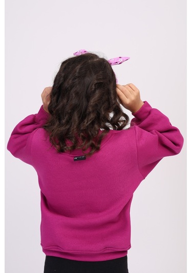 Toontoy Kız Çocuk Baskılı Sweatshirt Mürdüm