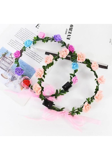 Suofeng Turuncu Islak Işık Led Sarımsak Çiçekli Sarmaşık Taç 9 Adet, Hızlı Yavaş Sürekli Aydınlatma, El Yapımı Diğer