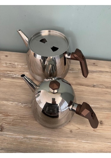 Elmas Çelik Çaydanlık Takımı Mega Boy Bakır