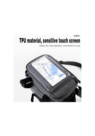 Padalink Bisiklet El Çantası - Gece Sürüşü İçin Yansıtıcı Şeritli, Geniş Kapasiteli, Dokunmatik Ekranlı, Çift Fermuarlı Gri Zz03 Gri