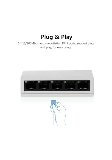 Apera NR3 5 Port Switch 100 MBPS Ethernet İnternet Dağıtıcı Ağ Hub