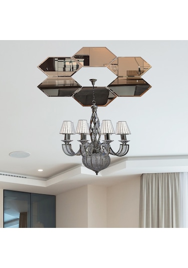 Ayna | Bronz Ayna | 6'Lı Takım Altıgen Tavan Aynası Bronz