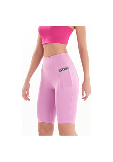 Josejuan Kadın Toparlayıcı Yüksek Bel Cep Detaylı Spor Biker Tayt 7108-lila Lila