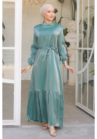 Mirza Kemerli Elbise 810 - Mint