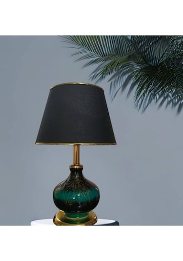 Verde Abajur Gold Kaplamalı Siyah Şapkalı Çok Renkli