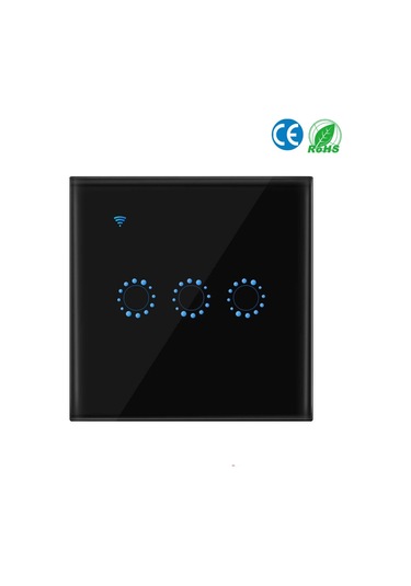 Ranyeek Siyah Üçlü Akıllı Wi-fi Anahtarı - Zamanlama, Ses Kontrolü, Uzak Erişim Ve Aile Paylaşımı Desteği Wifi Mode