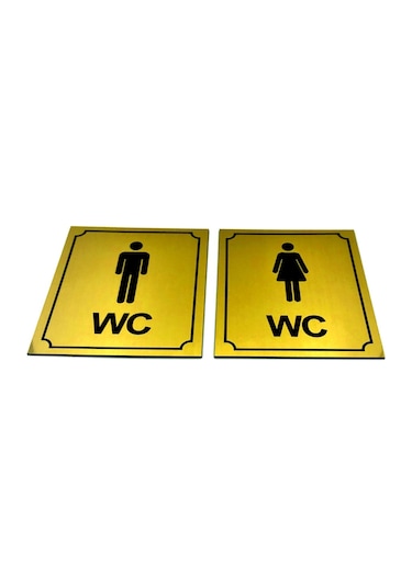 Wc Tuvalet Tabelası Bay Bayan Takım (2 Adet),10 Cm X 12 Cm