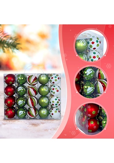 Suntek Ev Kutlamaları İçin 40 Adet Yılbaşı Topu, Dekoratif Paket 29,6x11,8x23,6 Cm