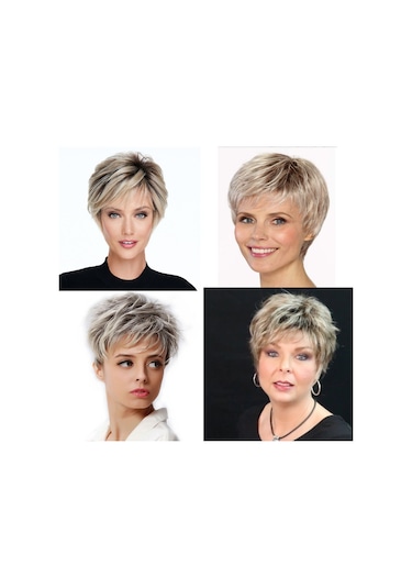 Hangfox Kadınlar İçin Çok Amaçlı Saç Stilinde Yumuşak, Dayanıklı Ve Renk Değiştirilebilir Avrupa Modası Kısa Saç Peruk