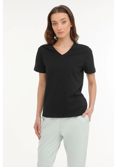 Lumberjack 11ct126 V Yaka Kadın Body - Siyah