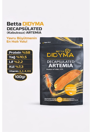 Betta Didyma Decapsulated Kabuksuz Artemia 100gr Anahtarlık Hediyeli