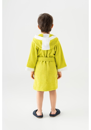 Soley Pueri %100 Pamuklu Unisex Çocuk Bornozu Yeşil