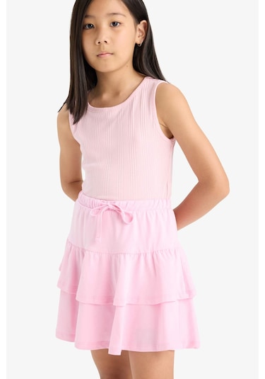 Defacto Kız Çocuk Bisiklet Yaka Basic Düz Atlet Z7815a625hspn47 Pembe