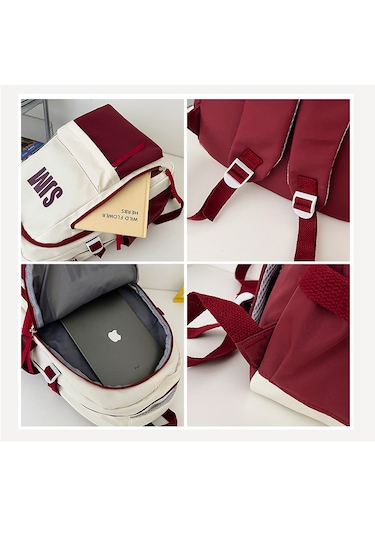 Retro Öğrenci Bilgisayarı Sırt Çantası-siyah Siyah