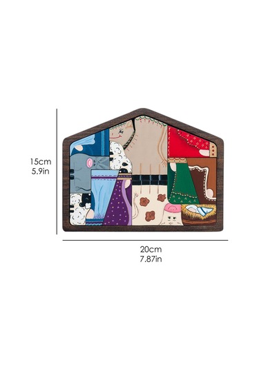 Singree Doğum Senaryosu Ahşap Puzzle, 20x15cm Renkli, Ev Dekorasyonu, Zeka Geliştirici, İki Boyutlu Ahşap Oyuncağı