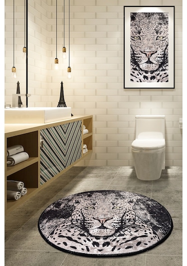 Tıger Djt Çap 140 Cm Banyo Halısı, Paspas Çok Renkli