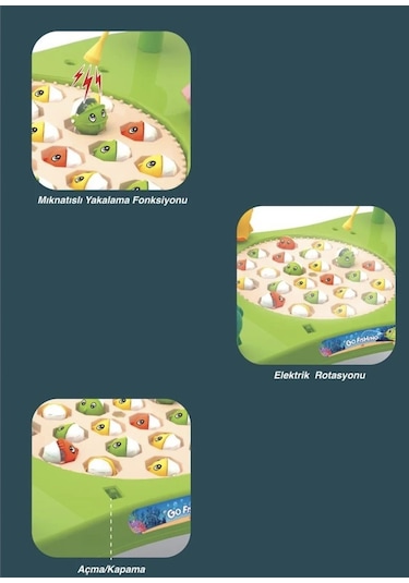 Hayvanat Bahçeli Mıknatıslı Kırmızı Balık Oyunu Müzikli Masalı Balık Yakalama Oyunu