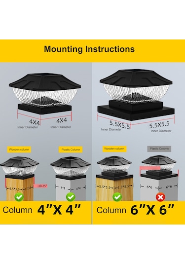 Açık Su Geçirmez Güneş Pillar Işık Veranda Bahçe Çit L6486w-2