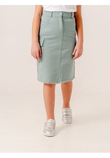 Kız Çocuk Kargo Keten Etek 2959 Mint