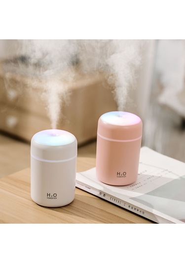 Youtek Araç İçin 360ml Renkli Buharlandırıcı - Usb İle Çalışan Mini Oda Kokusu Ve Hava Temizleyici Aleti Beyaz