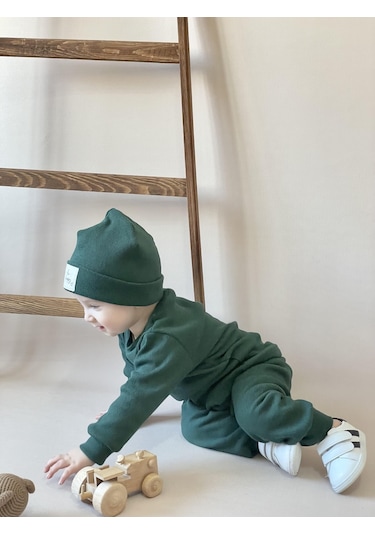 MiaBaby Bereli Üçlü Takım 001 Koyu Yeşil