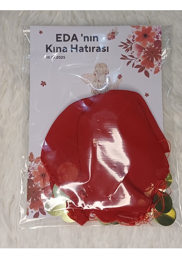 Kına Hediyelik Halay Mendili- Kına Hatırası Pullu Mendil 5 Adet