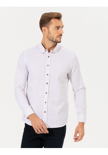 Pierre Cardin Erkek Bordo Desenli Gömlek 50266529-vr014 Bordo